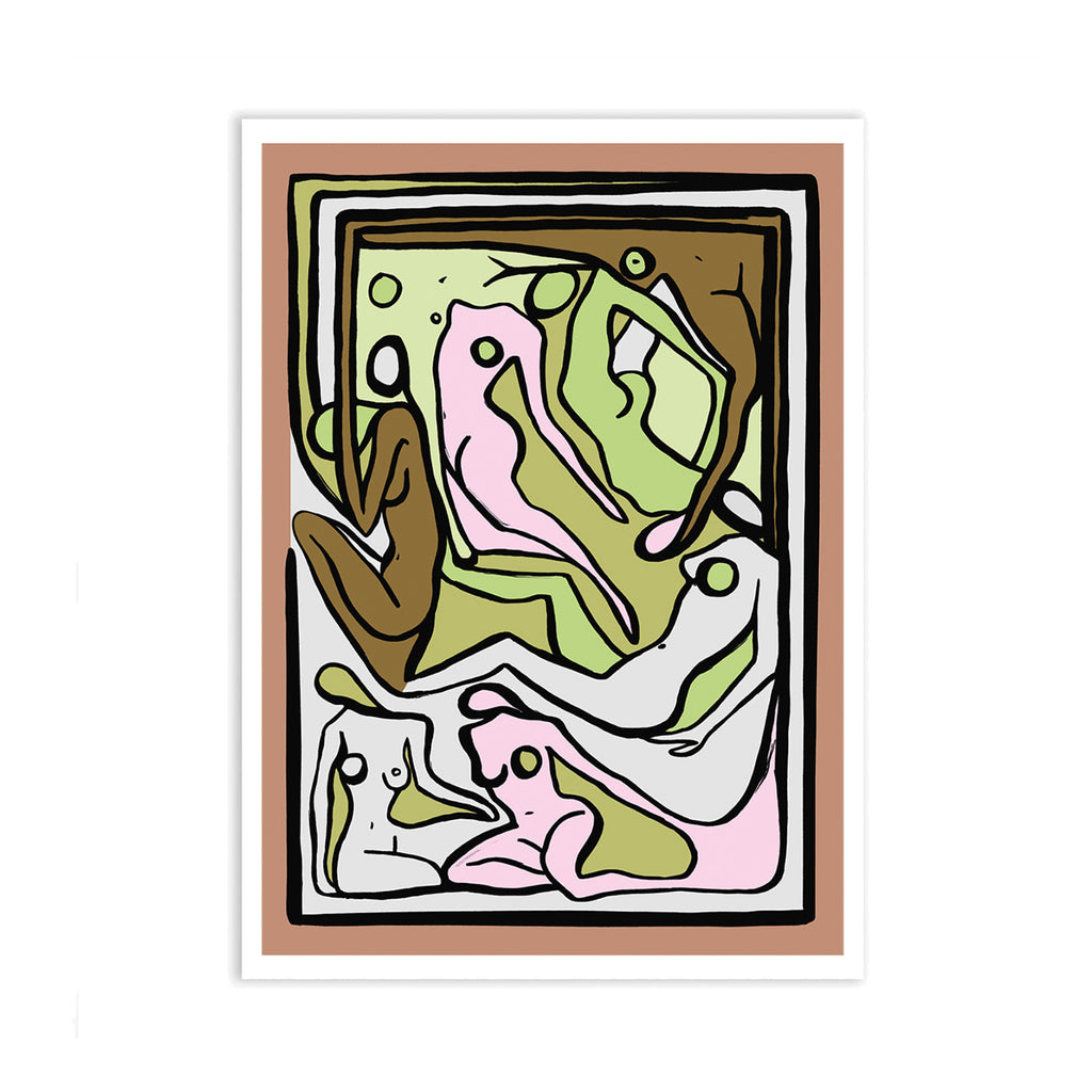 ECSTATIC NUDES 5 GREEN Print