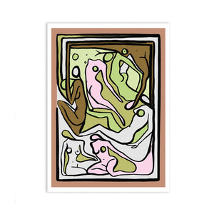 ECSTATIC NUDES 5 GREEN Print