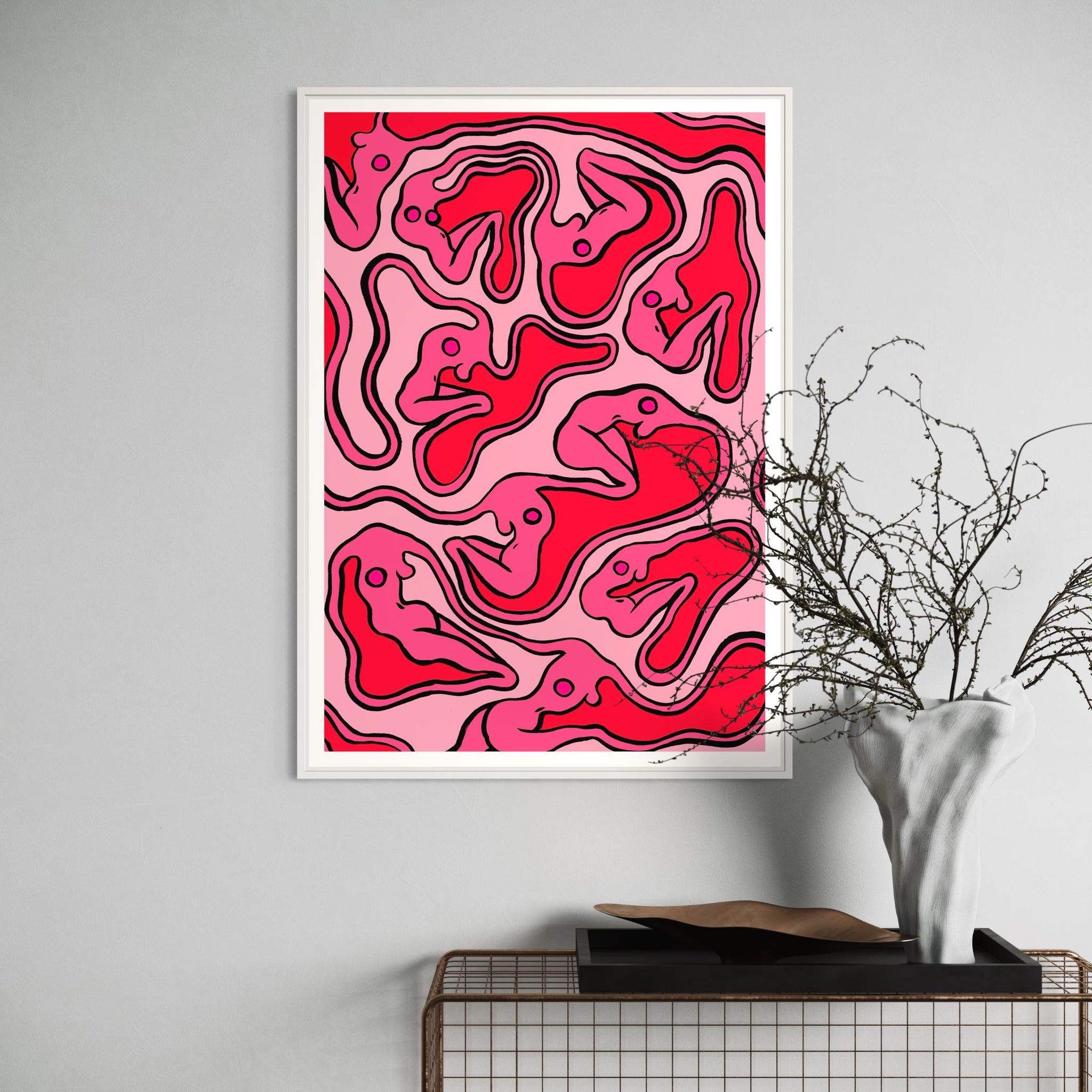 ECSTATIC NUDES PINK RED Print