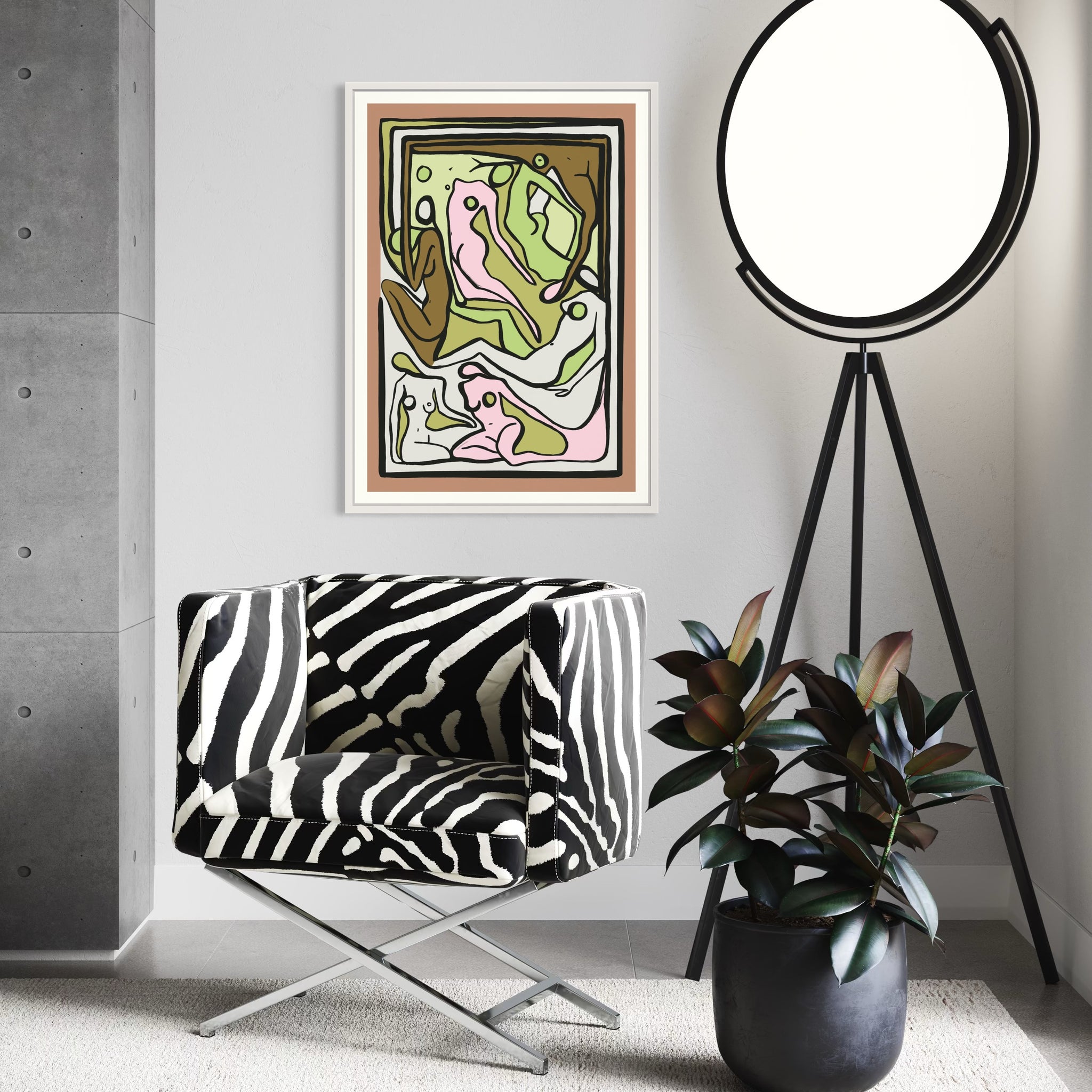 ECSTATIC NUDES 5 GREEN Print