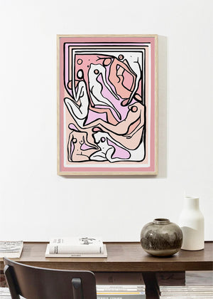 ECSTATIC NUDES 5 PINK Poster Print